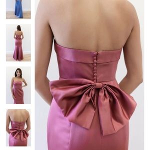 Black strapless dress with bow